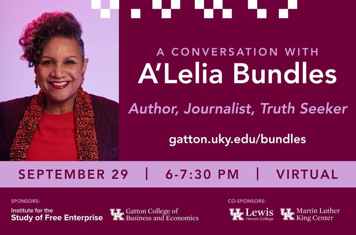 A’Lelia Bundles is the author of On Her Own Ground: The Life and Times of Madam C.J. Walker, the 2001 New York Times Notable Book about her entrepreneurial great-great-grandmother. Renamed Self Made for the 2020 edition, this biography is the inspiration for the fictional four-part Netflix series starring Oscar winner Octavia Spencer that premiered on March 20th, 2020.   Ms. Bundles is at work on her fifth book, The Joy Goddess of Harlem: A’Lelia Walker and the Harlem Renaissance Flyer