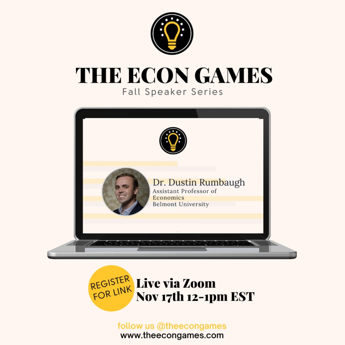 Dustin Rumbaugh: Labor Economics and American Football Flyer
